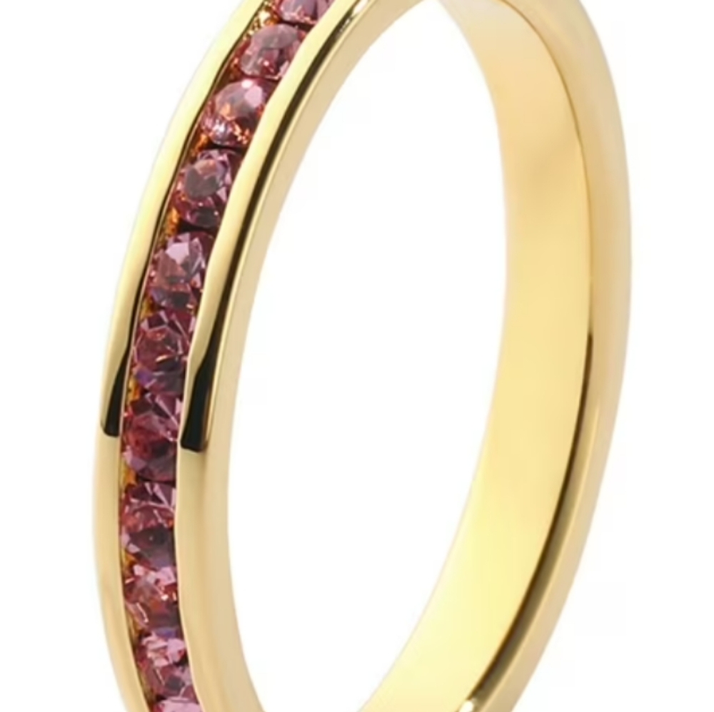 Pink Sapphire Stackable Unisex Ring size 8